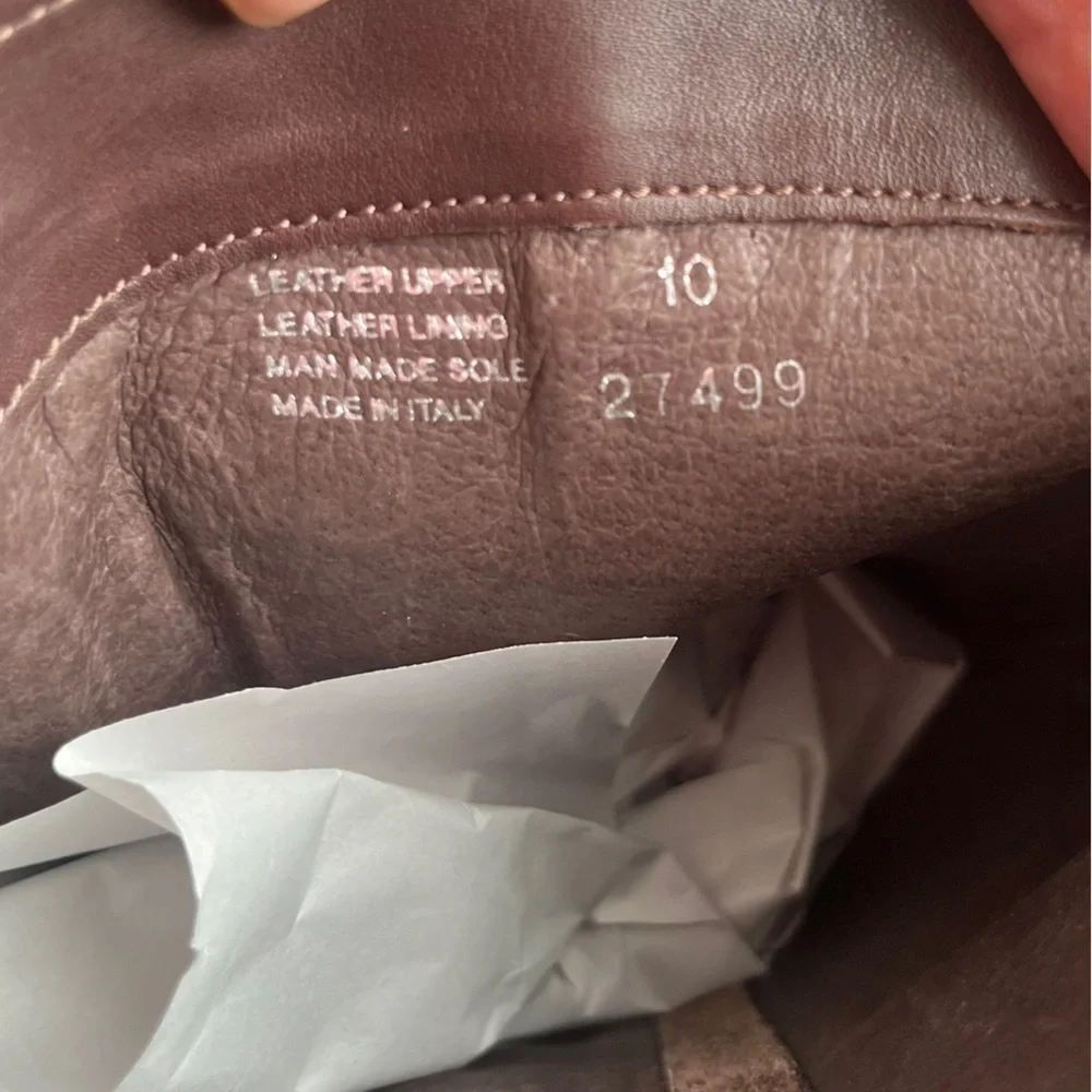 NWOB Garnet Hill Italian brown leather boots size 10.#27499
